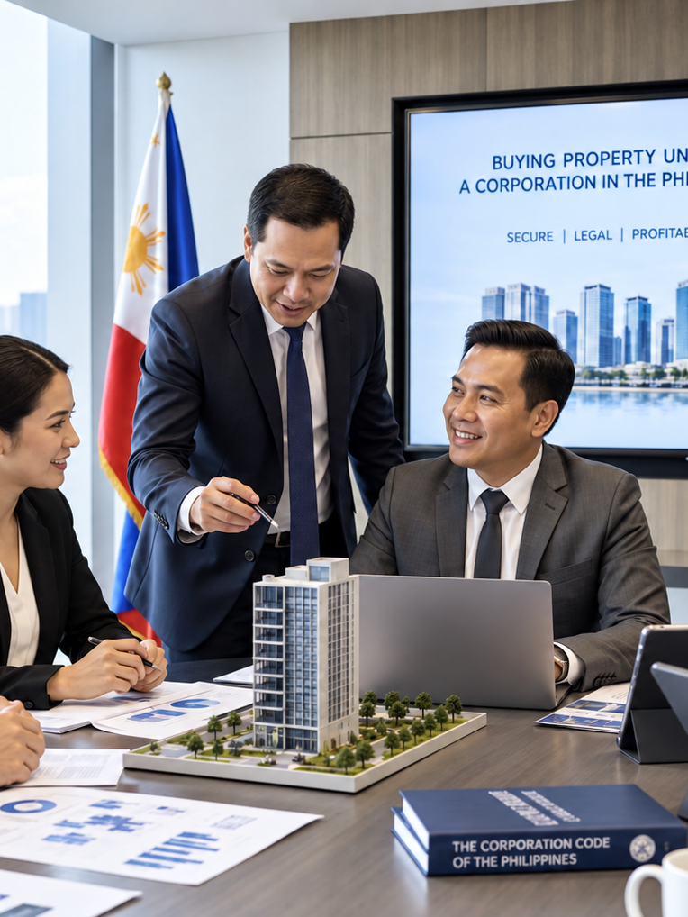Business professionals in a Philippine corporate boardroom presentation